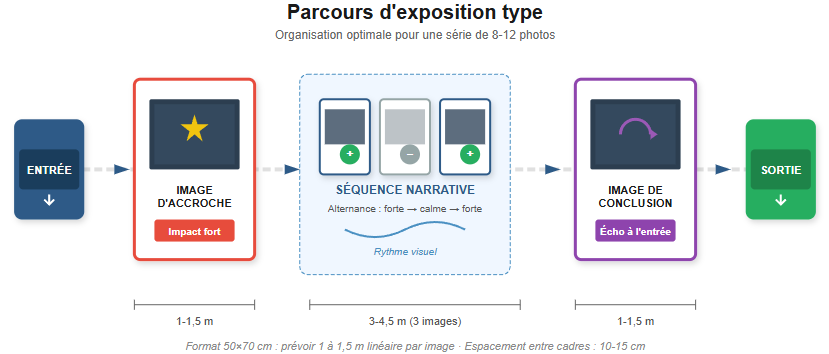 Schéma : parcours d'exposition type