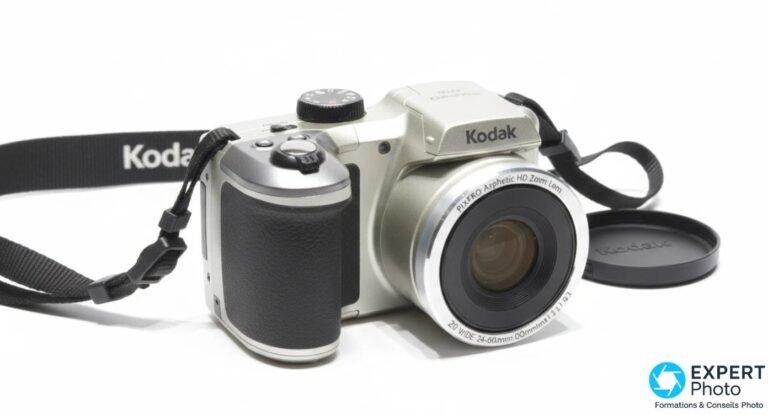 Test Kodak AZ251 : un bridge encore utile en occasion Kodak PIXPRO AZ251 face arrière, écran LCD 3 pouces éteint, molette de modes, bouton SET et pavé de navigation noirs