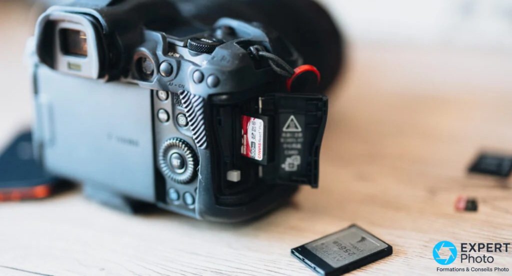 Appareil photo avec double carte mémoire